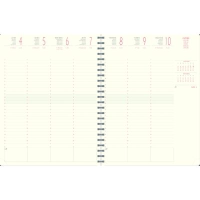3660942080873-Agenda spiralé Denim Eurotime 27S - 1 semaine sur 2 pages - 21 x 27 cm - bleu - Exacompta--2