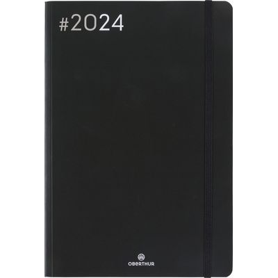 3664447154350-Agenda Flex - 1 semaine sur 2 pages - 17 x 24,5 cm - noir - Oberthur--0