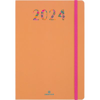 3664447158815-Agenda Merida - 1 semaine sur 2 pages - 17 x 24,5 cm - orange - Oberthur--0
