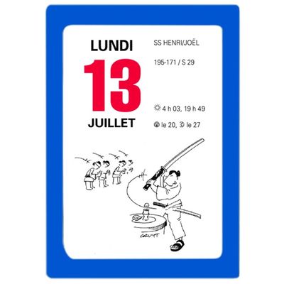 3664447162072-Oberthur - Bloc éphéméride humoristique - 6 x 9 cm - bleu--0