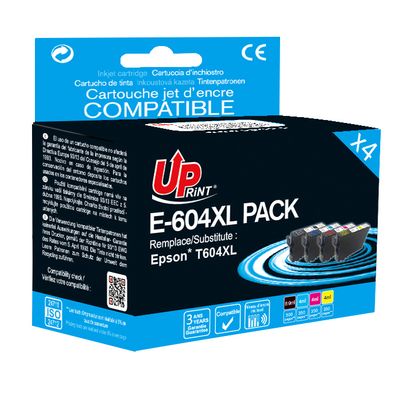 3584770911362-Cartouche compatible Epson 604XL Ananas - pack de 4 - noir, jaune, cyan, magenta - Uprint--0