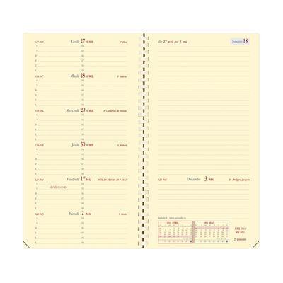 3371010480449-Agenda à spirale Impala Italnote - 1 semaine sur 2 pages - 8,8 x 17 cm - rouge - Quo Vadis--1