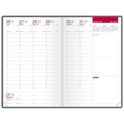 3147280267130-Agenda Ophio - 1 semaine sur 2 pages - 16 x 24 cm - noir - Oxford--1