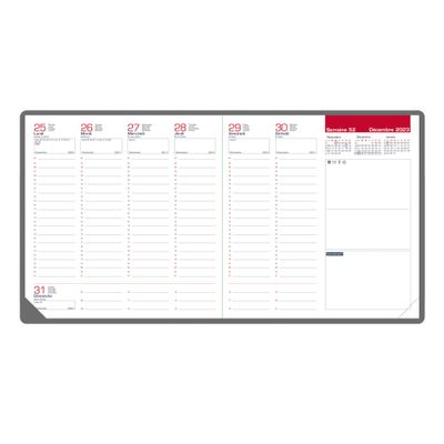 3147280268144-Agenda Voyage - 1 semaine sur 2 pages - 16 x 16 cm - violet - Oxford--1