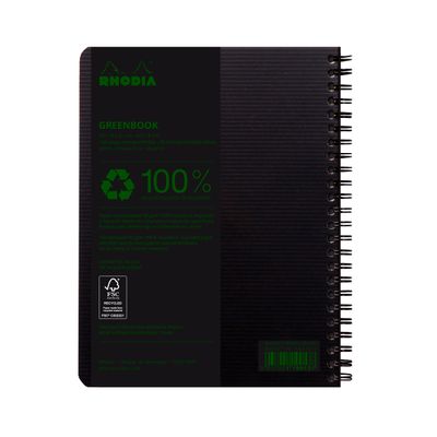 3037921199138-RhodiActive Greenbook - Cahier à spirale 100% recyclé - A5+ (16 x 21 cm) - 160 pages 90 g/m² - petits carreau--1