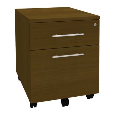 3253310250376-Caisson mobile EXPRIM/LOFTER/LEVEL - L43 x H56 x P60 cm - 2 tiroirs dont 1 DS - Imitation noyer--0