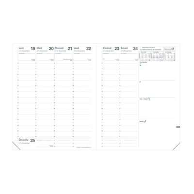 3371010482092-Agenda Impala President avec répertoire - 1 semaine sur 2 pages - 21 x 27 cm - bleu - Quo Vadis--1