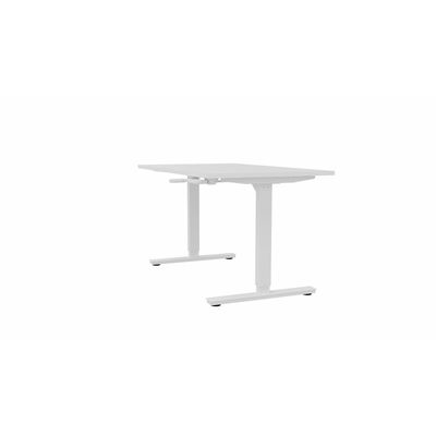 3617350004564-Bureau AXEL assis/debout - réglage par manivelle - L160 x P80 cm - plateau blanc - pieds blancs--0