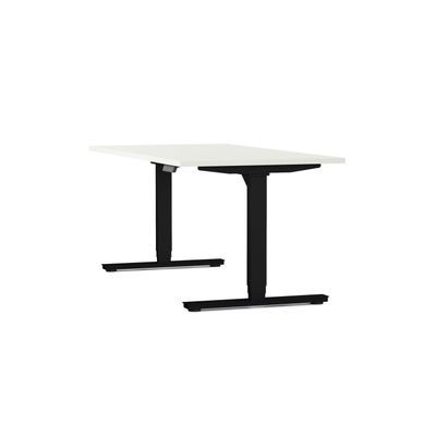 3617350004274-Bureau électrique AXEL -  bureau assis/debout  - L180 cm - plateau blanc - pieds noir--0