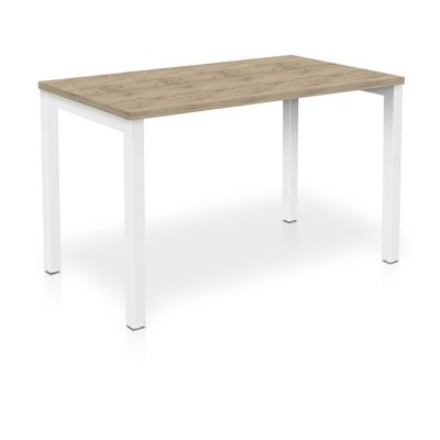 3617350003857-Bureau ARIAL - L160 x P80 cm - plateau imitation chêne brunswick - pieds blancs--0
