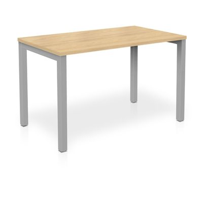 3617350003840-Bureau ARIAL - L160 x P80 cm - plateau imitation chêne clair - pieds gris aluminium--0