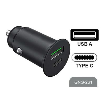 8718858430178-Grab'N Go - Chargeur voiture - USB-A + USB-C - 30W - blanc--0