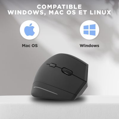 3303170113967-T'nB Ergo - Souris sans fil ergonomique pour droitier - noir--7