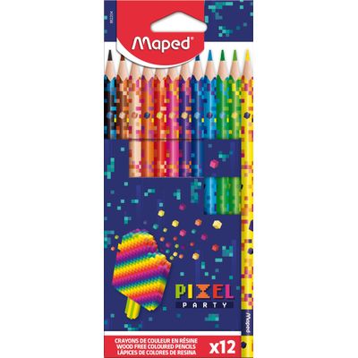 3154148622048-Maped Pixel Party - 12 Crayons de couleur en pochette carton--0