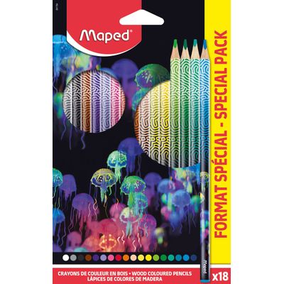 3154148317043-Maped Deepsea Paradise - 18 Crayons de couleur bois - pochette carton--0