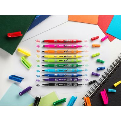 4902505169649-Pilot TWIN MARKER - Marqueur permanent - double pointe fine / extra fine - vert clair--2