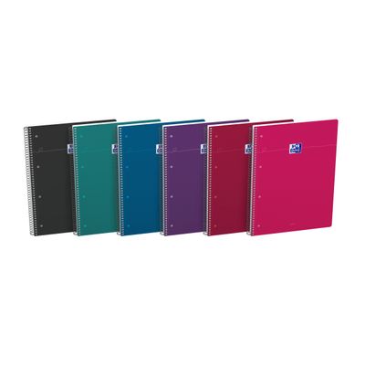 3020120220239-Oxford Smart - Cahier à spirale A4 (23 x 29.7) - 160 pages - grands carreaux (Seyes) - 4 trous - Optik P - disponible dans différentes--0