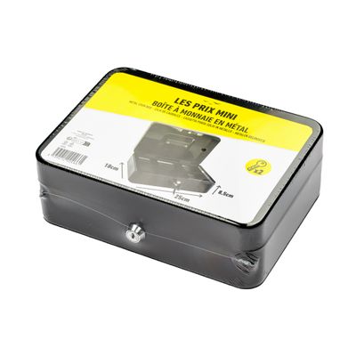 3539012004661-Les Prix Mini - Caisse à monnaie - 5 compartiments - 25 x 18 x 9 cm - noir--0
