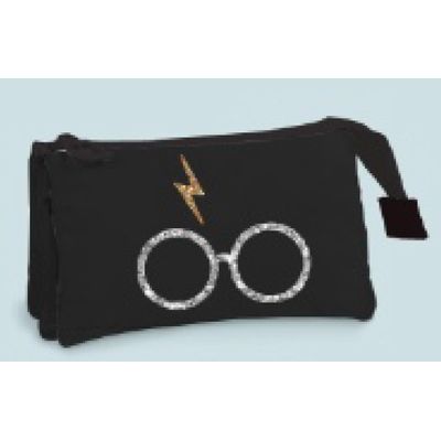 5600446652112-Trousse rectangulaire Marshmallow Cute Face - 1 compartiment - noir - Kid'Abord--0