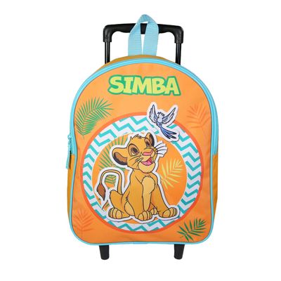 3666311023724-Sac maternelle à roulettes Le Roi Lion - 1 compartiment - jaune - Bagtrotter--0