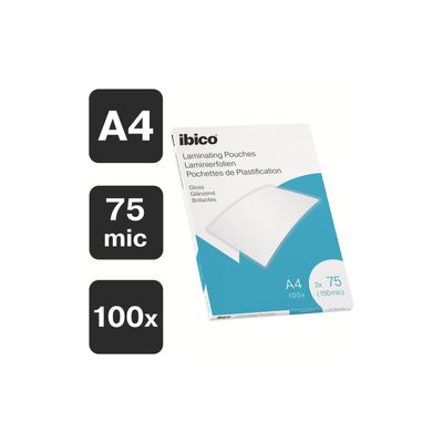 4049793065915-IBICO Pack de 100 pochettes de plastification brillantes A4, 75 microns--1