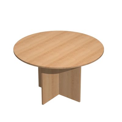 7331910012368-Table de réunion Trend - ronde - diam 120 - imitation hêtre--0