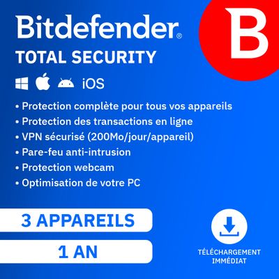 5949958020782-Bitdefender total security - Code d'activation envoyé par email valable pour 3 appareils pendant 1 an--0