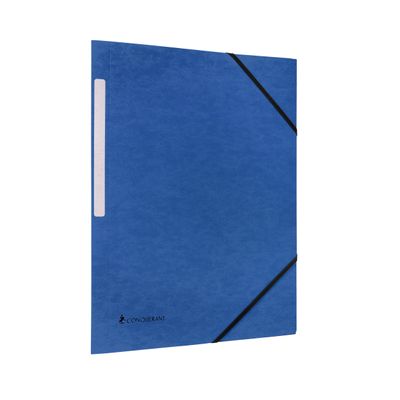 3045050465154-Conquérant - Chemise à élastique 3 rabats - A4 - Carte recyclée 350gr - bleu--0