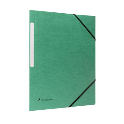 3045050465246-Conquérant - Chemise à élastique 3 rabats - A4 - Carte recyclée 350gr - Vert--0