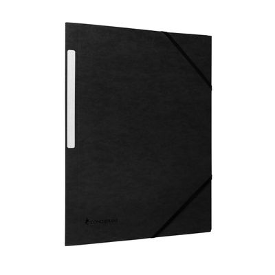 3045050465307-Conquérant - Chemise à élastique 3 rabats - A4 - Carte recyclée 350gr - Noir--0