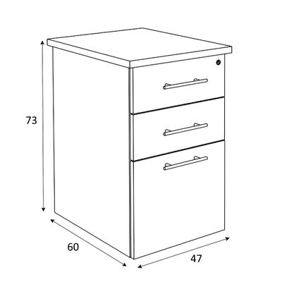 3253310249981-Caisson HT bureau - steely/stelly manager - Profondeur 60 cm - noyer - top jaune curry--1