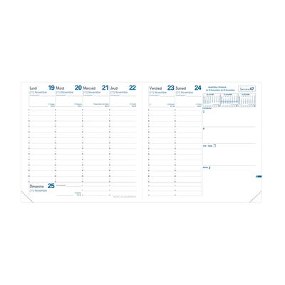 3371010510016-Quo Vadis - Agenda - 2025 - Exécutif - Semainier Planning - Français - Colette - Bleu - 13 mois de décembre à décembre - 16x16 cm - Papier Clairefontaine blanc - Fabri--3