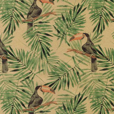 5404019381375-Rouleau papier cadeau kraft 0,7 x 50 m 65g imprimé tropical - Viquel--1