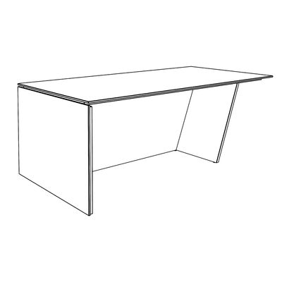 3253310544109-Bureau KHEOPS avec pied droit à gauche - L200 - plateau imitation chêne clair - structure blanc perle--2