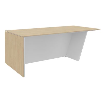 3253310544109-Bureau KHEOPS avec pied droit à gauche - L200 - plateau imitation chêne clair - structure blanc perle--0