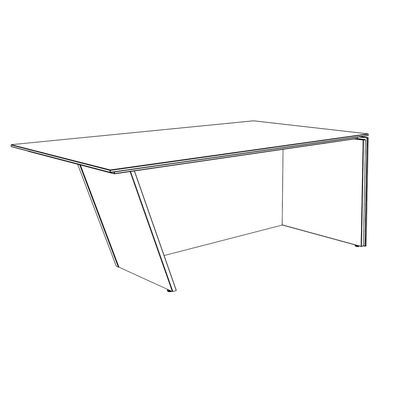 3253310544079-Bureau KHEOPS avec pied droit à droite - L200 - plateau imitation noyer - structure carbone--2