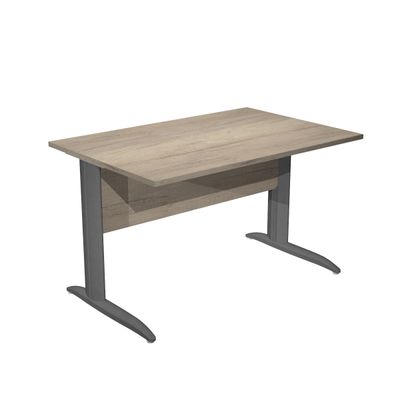 7331920009471-Bureau droit Trend - L120 - Pieds métals - plateau imitation chêne canadien - pied anthracite--0
