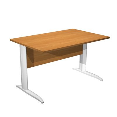 0404052255096-Bureau droit Trend - L120 - Pieds métals - plateau imitation aulne - pied blanc--0