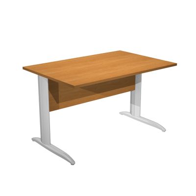 0404052255768-Bureau droit Trend - L160 - Pieds métals - plateau imitation aulne - pied effet chromé--0