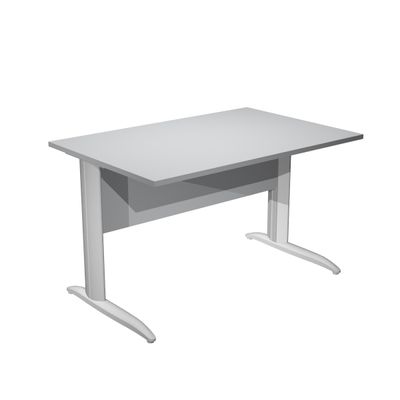 0404052255935-Bureau droit Trend - L160 - Pieds métals - plateau gris - pied alu--0