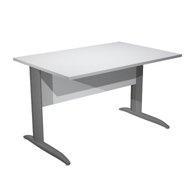 0404052255942-Bureau droit Trend - L160 - Pieds métals - plateau gris - pied anthracite--0