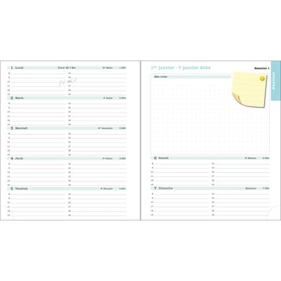 3660942087186-Agenda de bureau spiralé Color Design - 1 semaine sur 2 pages - 15 x 17 cm - tournesols - Exacompta--1