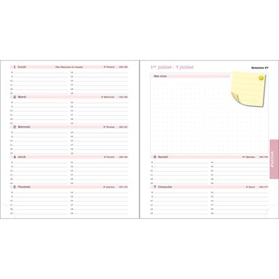 3660942087186-Agenda de bureau spiralé Color Design - 1 semaine sur 2 pages - 15 x 17 cm - tournesols - Exacompta--3