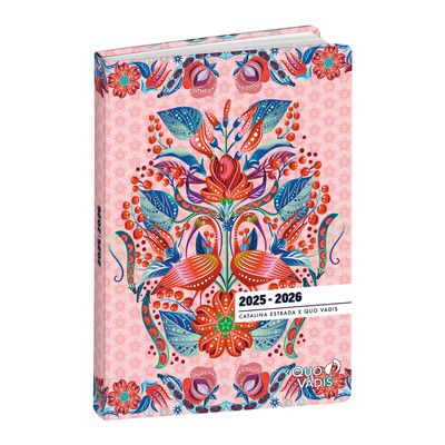 3371010525393-EUROTEXTAGENDA ML Catalina Estrada - Rose - 12x17 cm - Journalier - 12 mois de août à juillet - Quo V--0