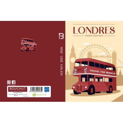 3592930025859-Agenda RDC reliure brochée année scolaire BOUCHUT "Londres" 1 jour /page 12 x 17 cm PEFC 70 %--1