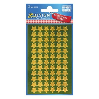 4004182528051-Avery - 114 stickers en sachet - 160x83x1 - étoiles dorées à 5 branches--0
