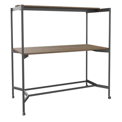 3253310546981-Table Coworking ELKI - L180 - plateau imitation noyer - pied carbone--0