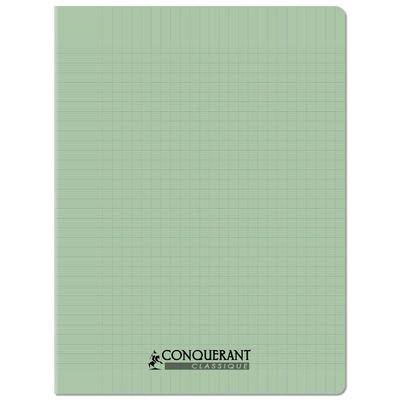 3020120254906-Conquérant Classique - Cahier polypro - 24 x 32 cm - 48 pages - grands carreaux (Seyes) - vert pastel--0