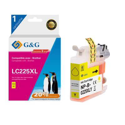 6942383184806-Cartouche compatible Brother LC225XL - jaune - G&G--0