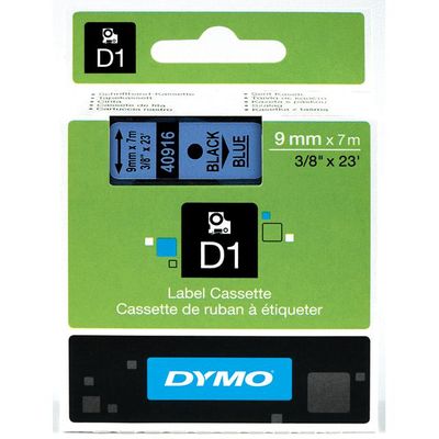 5411313409162-Dymo D1 - Ruban d'étiquettes auto-adhésives - 1 rouleau (9 mm x 7 m) - fond bleu écriture noire --0
